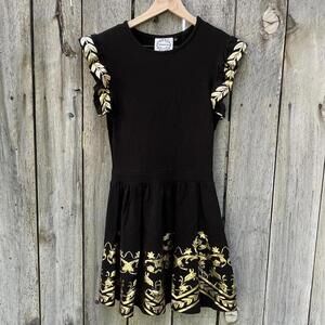 Fairground Black & Gold Cocktail Dress S